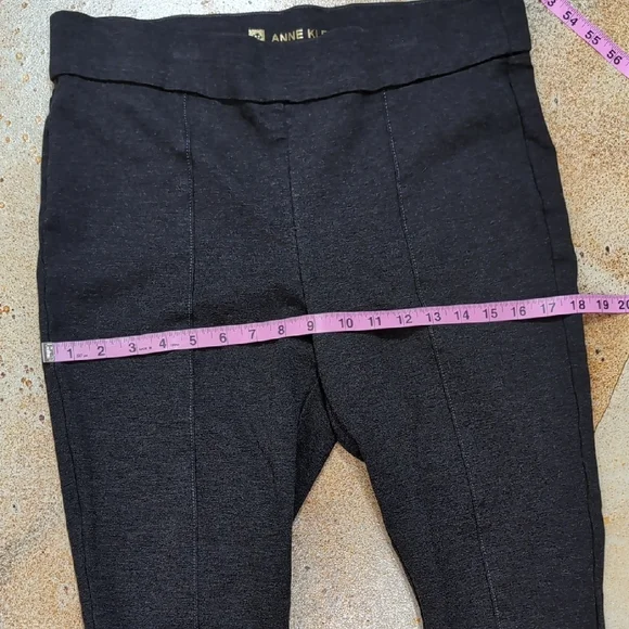 Anne Klein | Charcoal Grey Thick Cropped Leggings Viscose Blend Size L - Picture 4 of 15